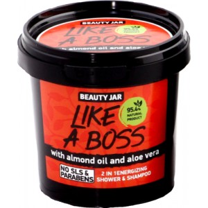 Beauty Jar LIKE A BOSS - 2 in 1 tonizuojantis dušo prausiklis-šampūnas 150 ml